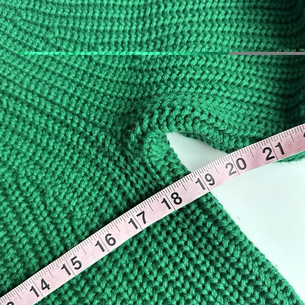 J. CREW Relaxed Rollneck Cotton Sweater Size XS Oversized Cotton JUNGLE GREEN